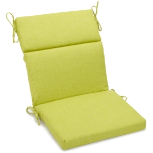 18-inch by 38-inch Spun Polyester Solid Outdoor Squared Chair Cushion, Lime
