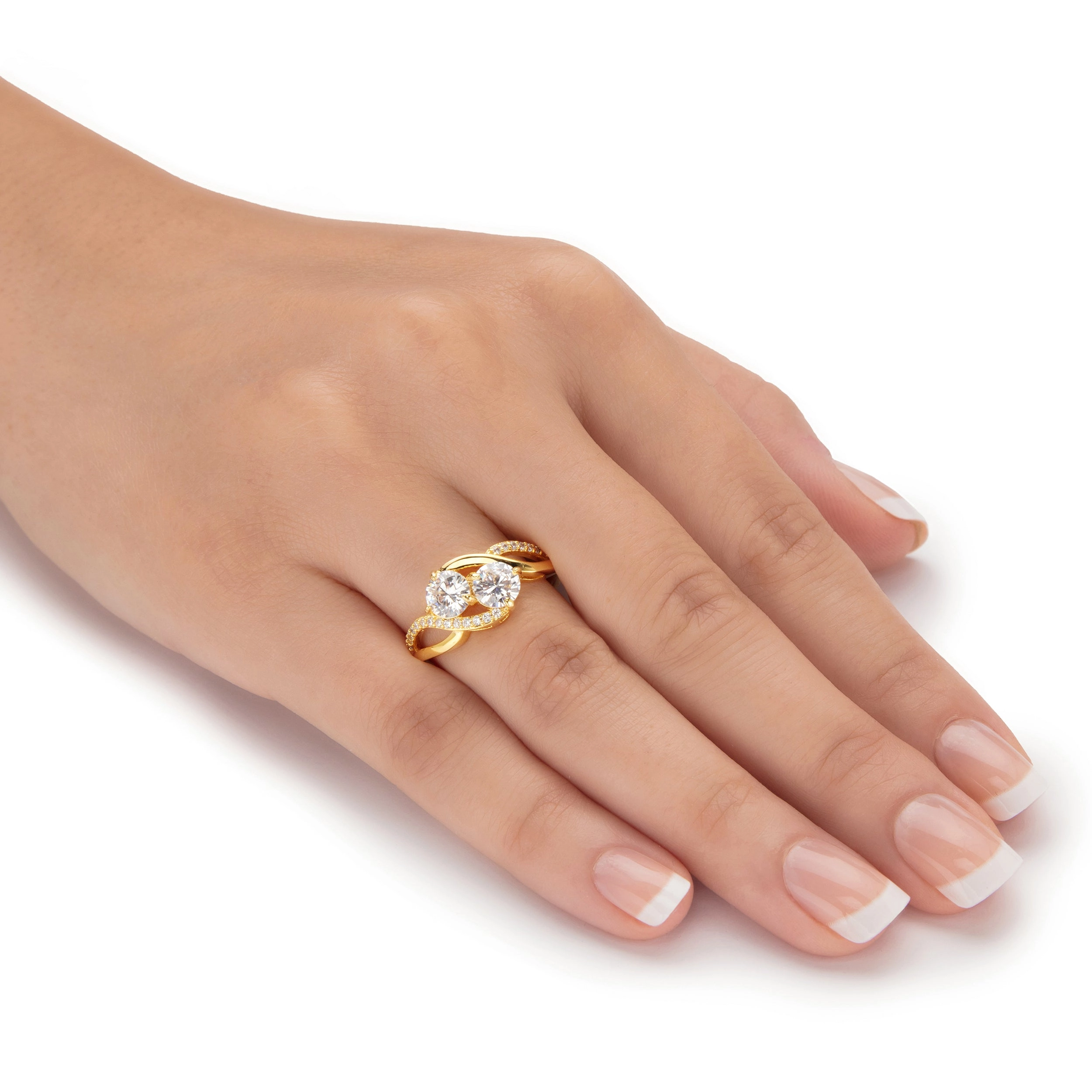18.23 TCW CZ 5-Piece 14k GP Stud and Ring Set
