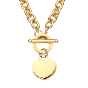 18k Gold Heart Charm Necklace