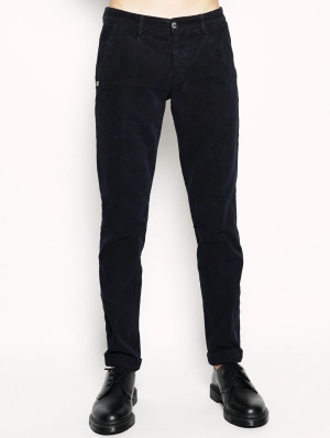 Alan - Blue velvet chinos trousers