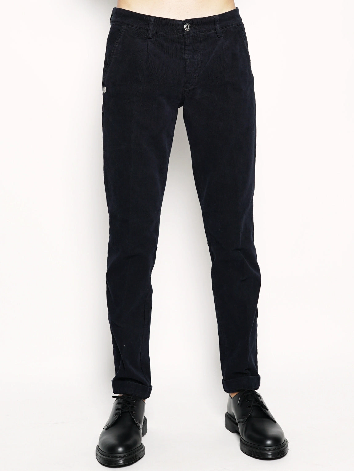 Alan - Blue velvet chinos trousers