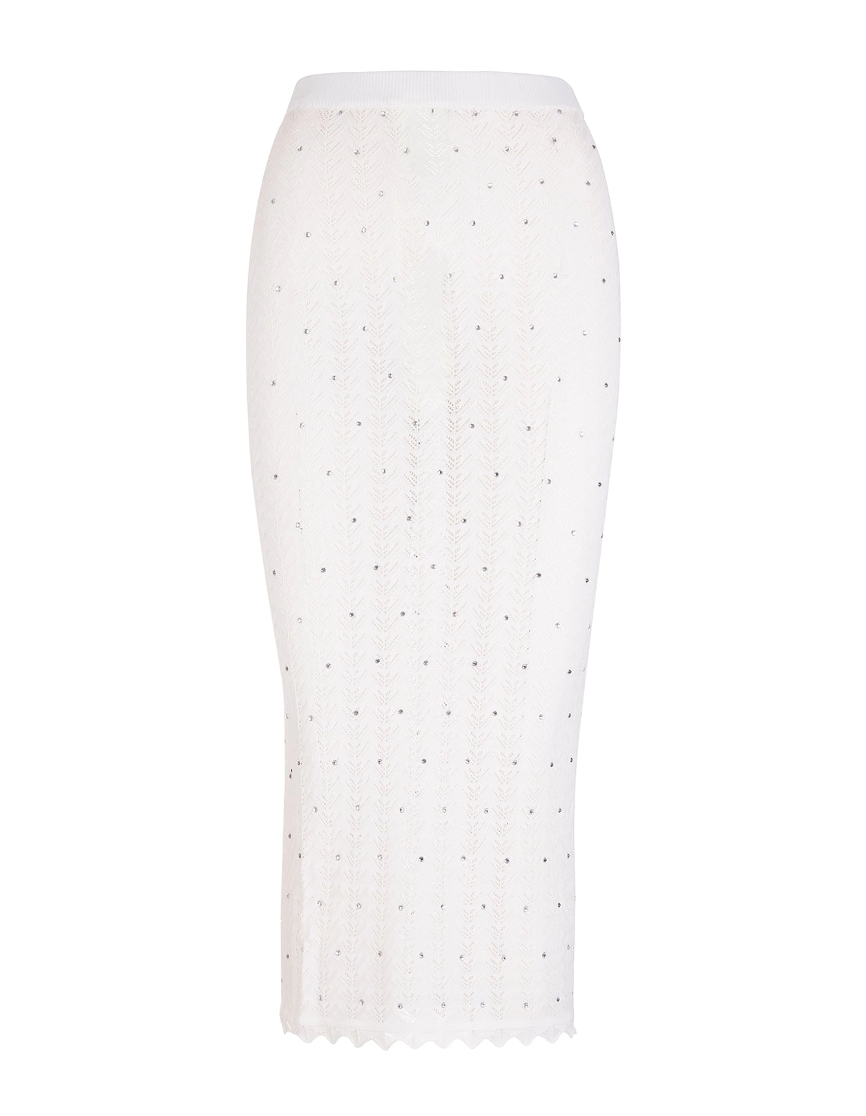 Alessandra Rich Crystal Embellished Pencil Skirt