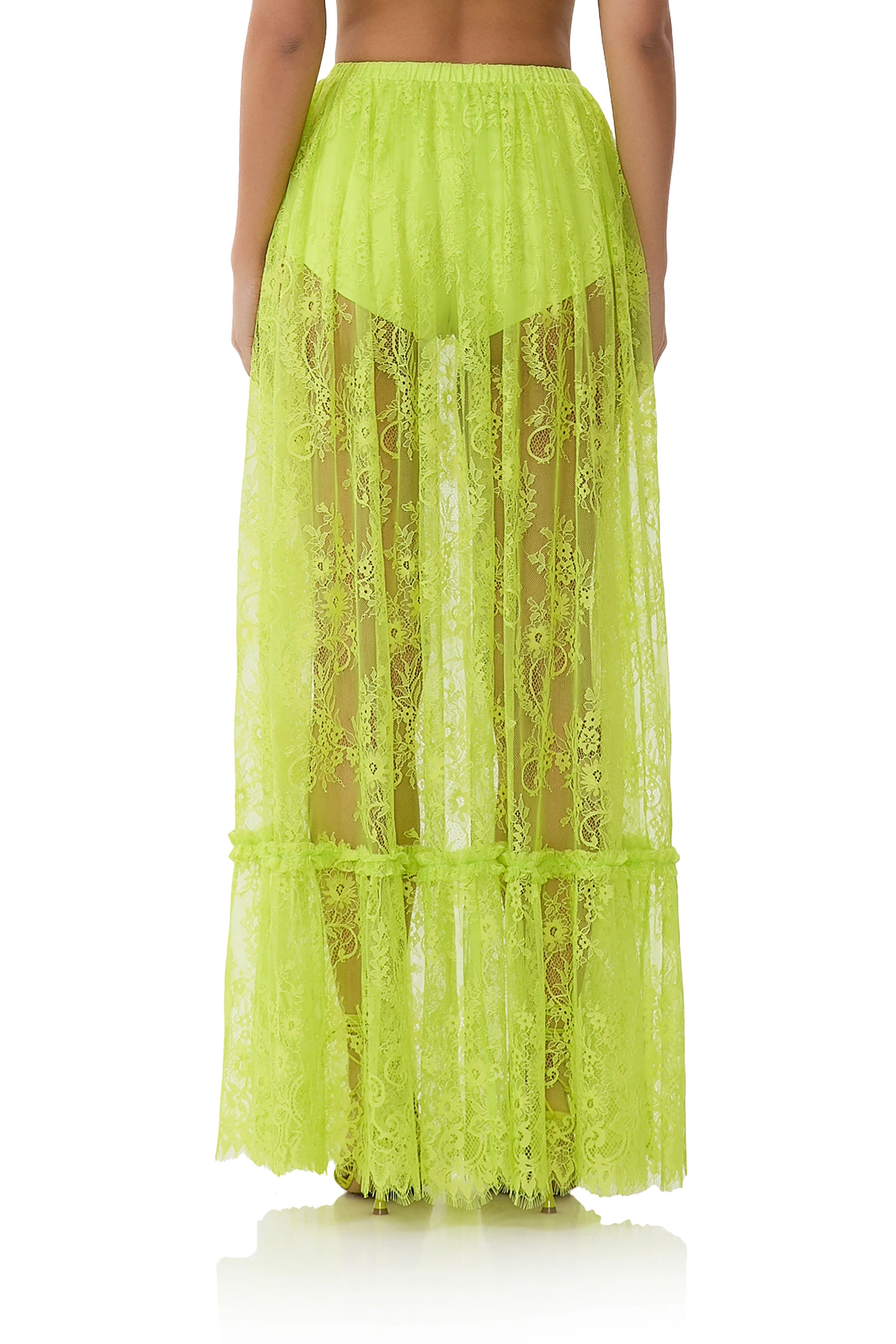 Allegra Lace Skirt - Lime Punch