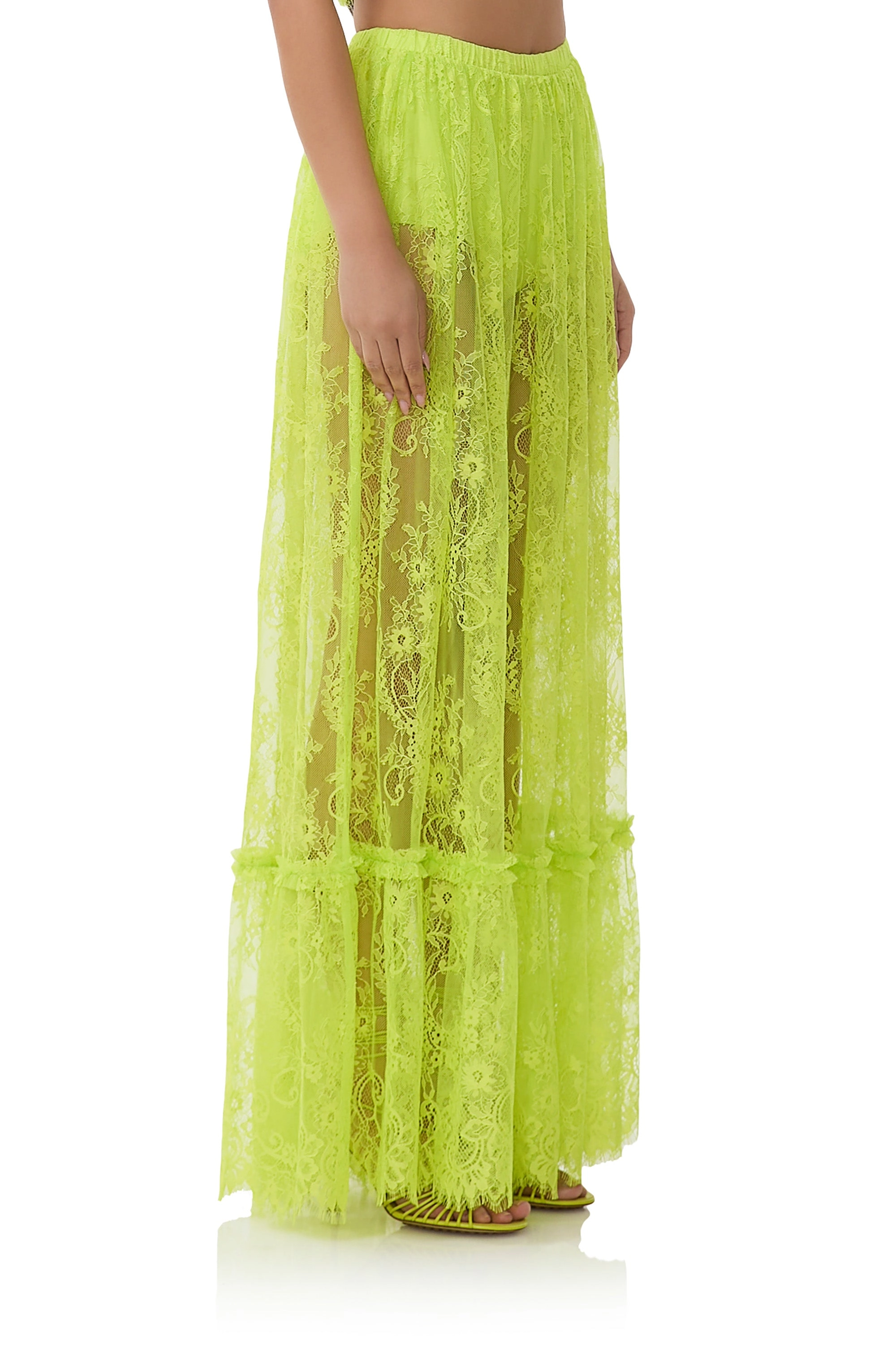 Allegra Lace Skirt - Lime Punch