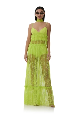 Allegra Lace Skirt - Lime Punch