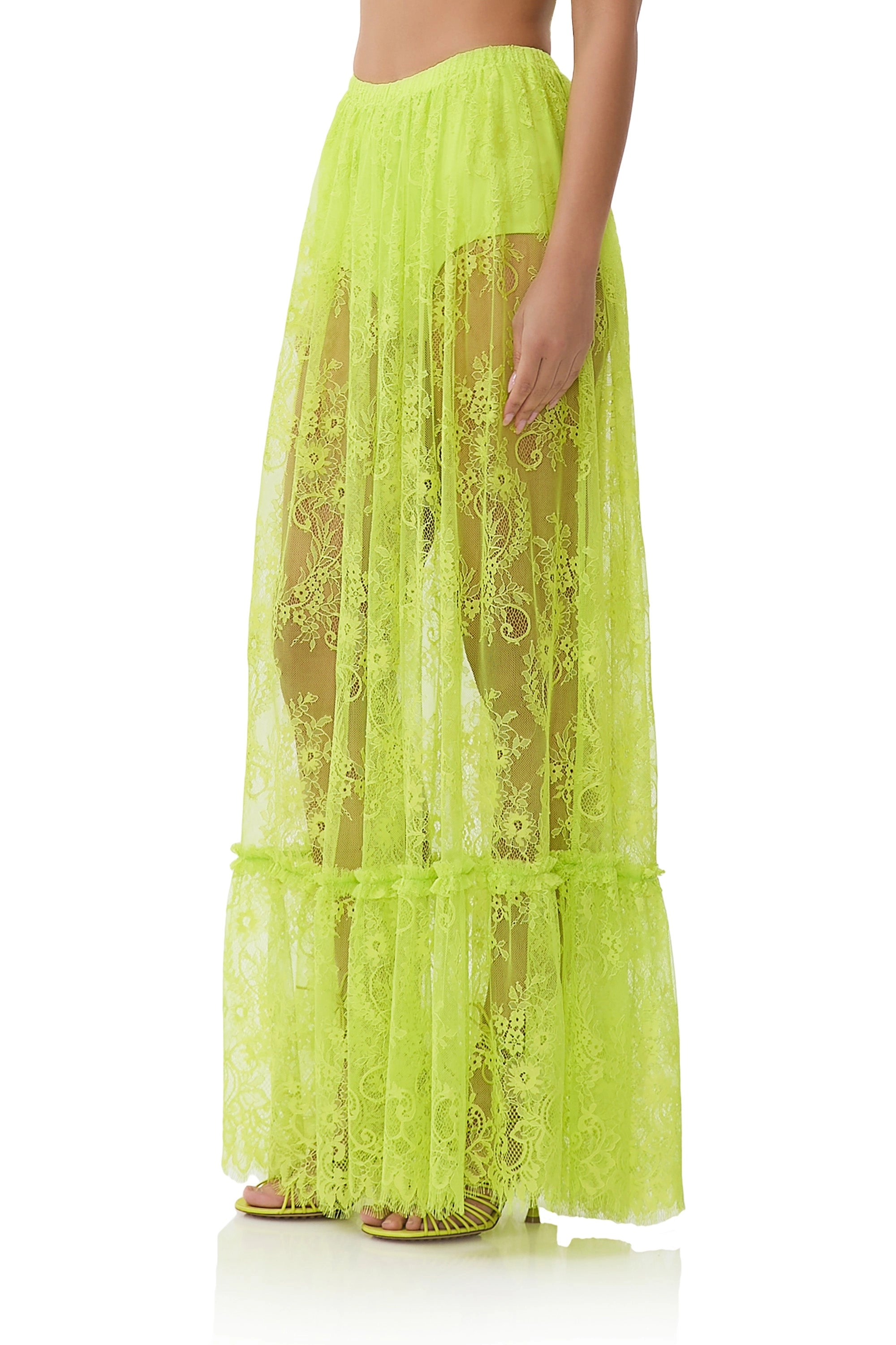 Allegra Lace Skirt - Lime Punch