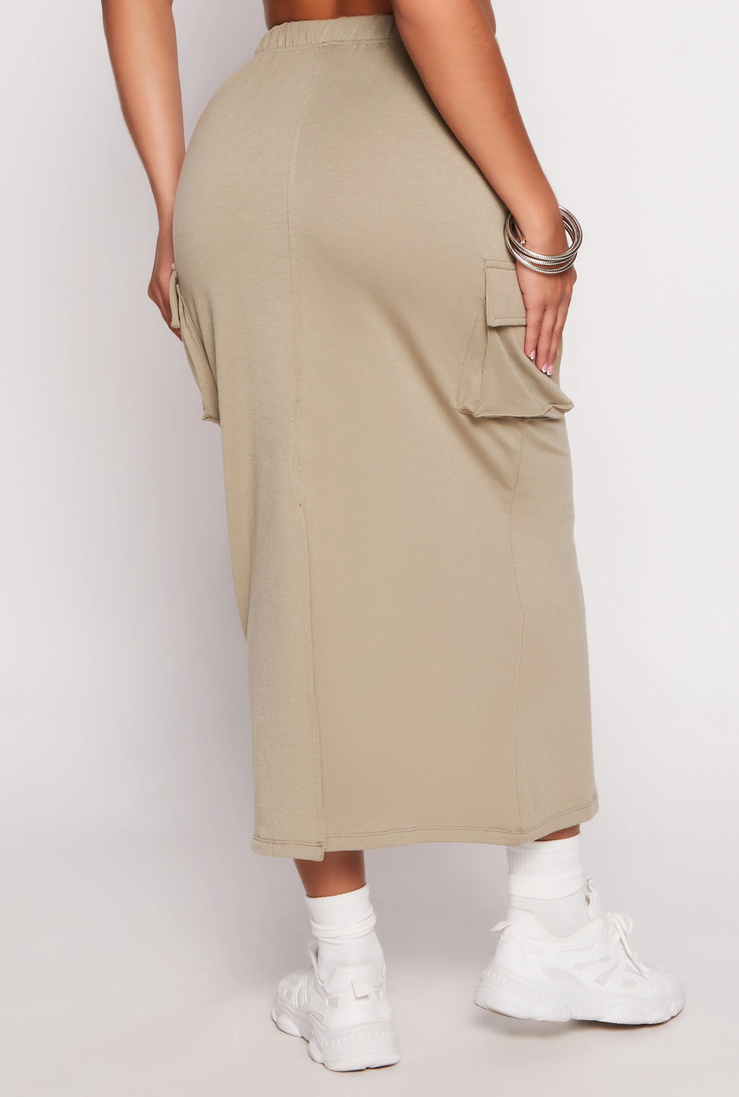 Almost Famous Fleece Maxi Cargo Skirt