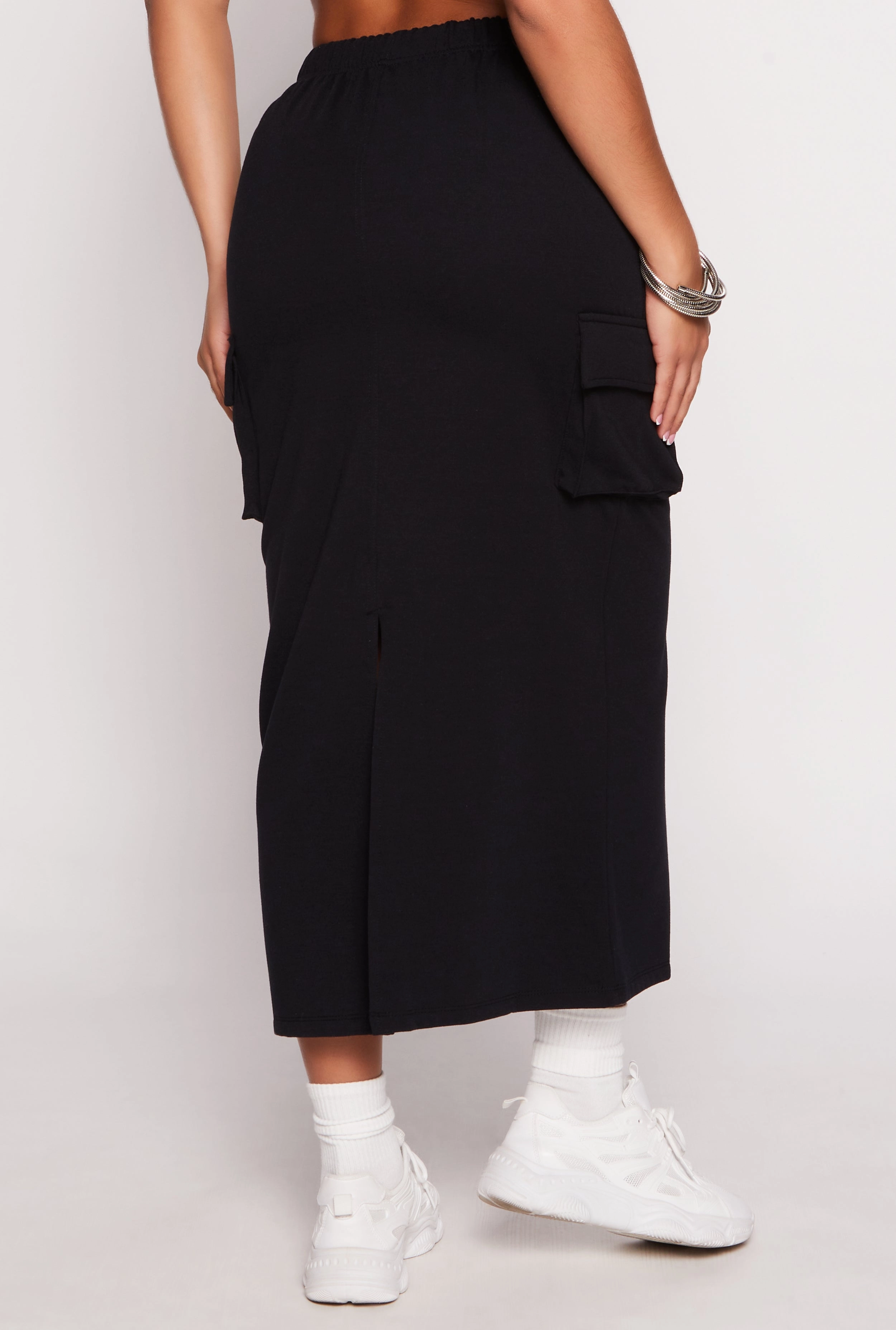 Almost Famous Fleece Maxi Cargo Skirt