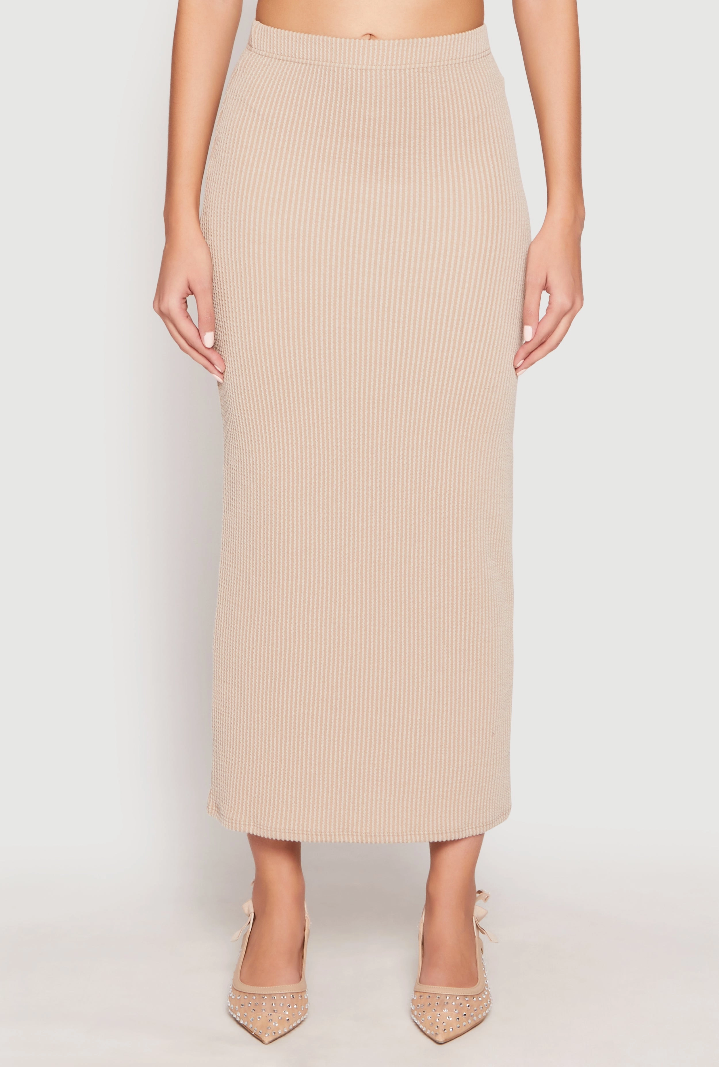 Almost Famous Ribbed Knit Maxi Skirt