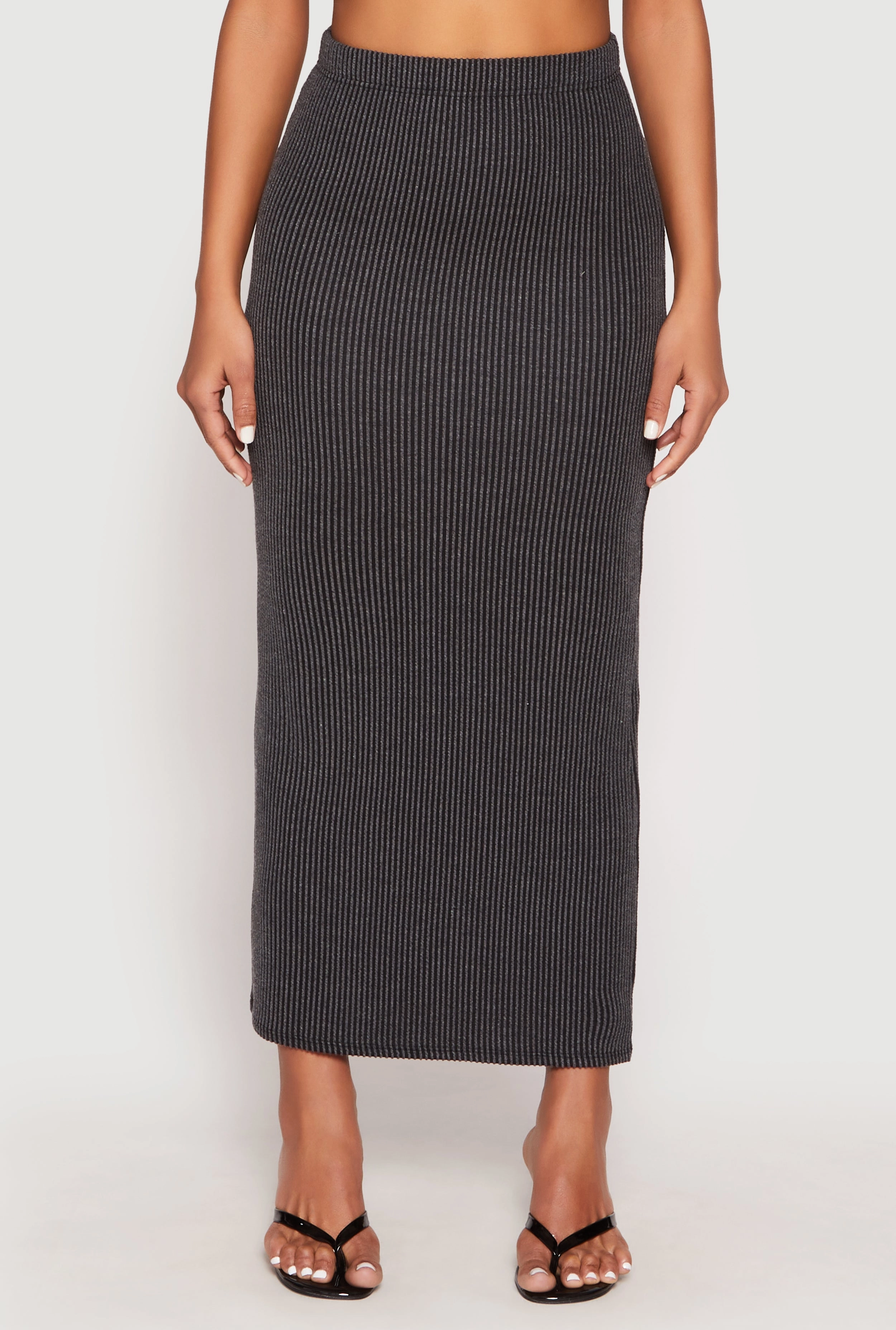 Almost Famous Ribbed Knit Maxi Skirt
