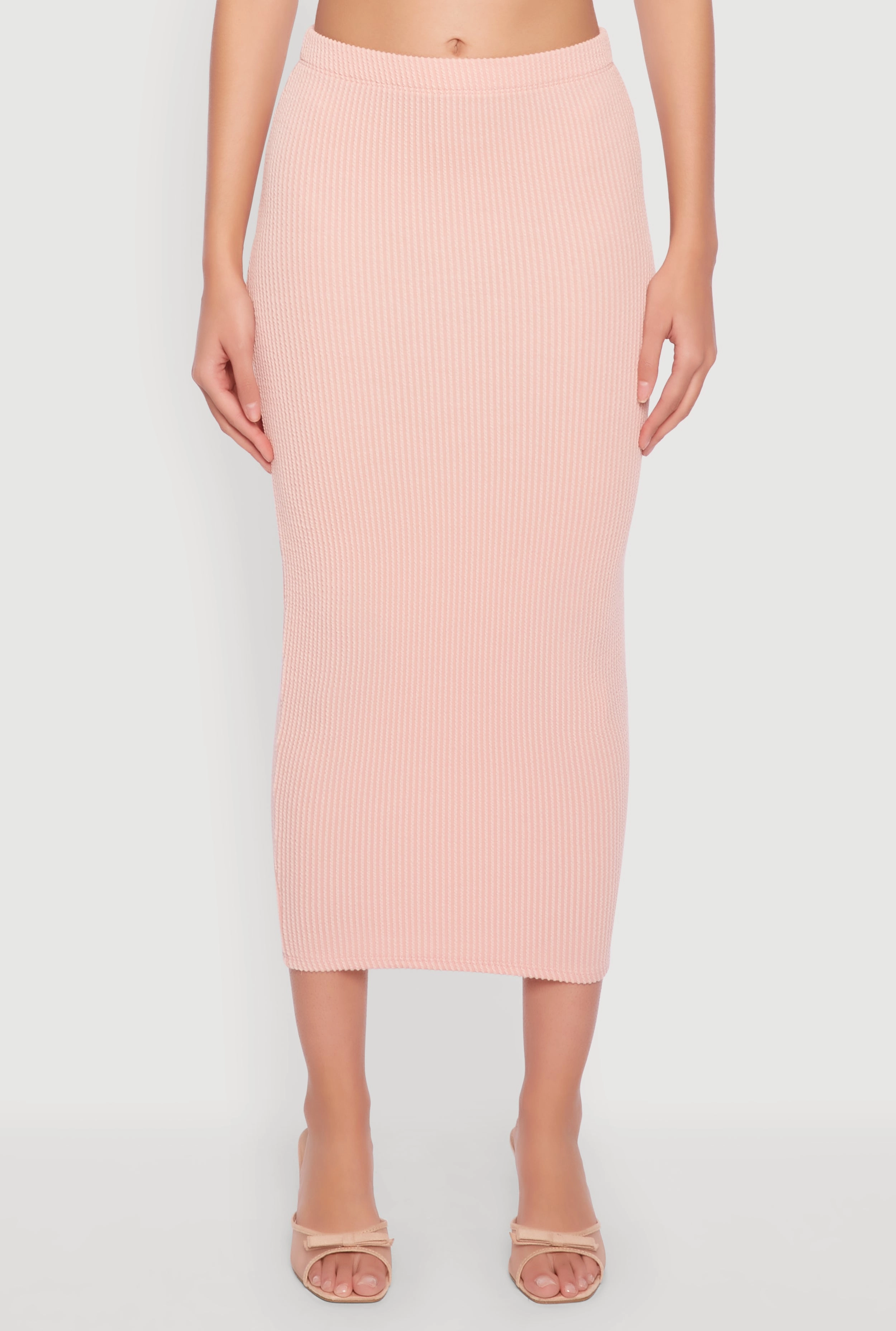 Almost Famous Ribbed Knit Midi Skirt