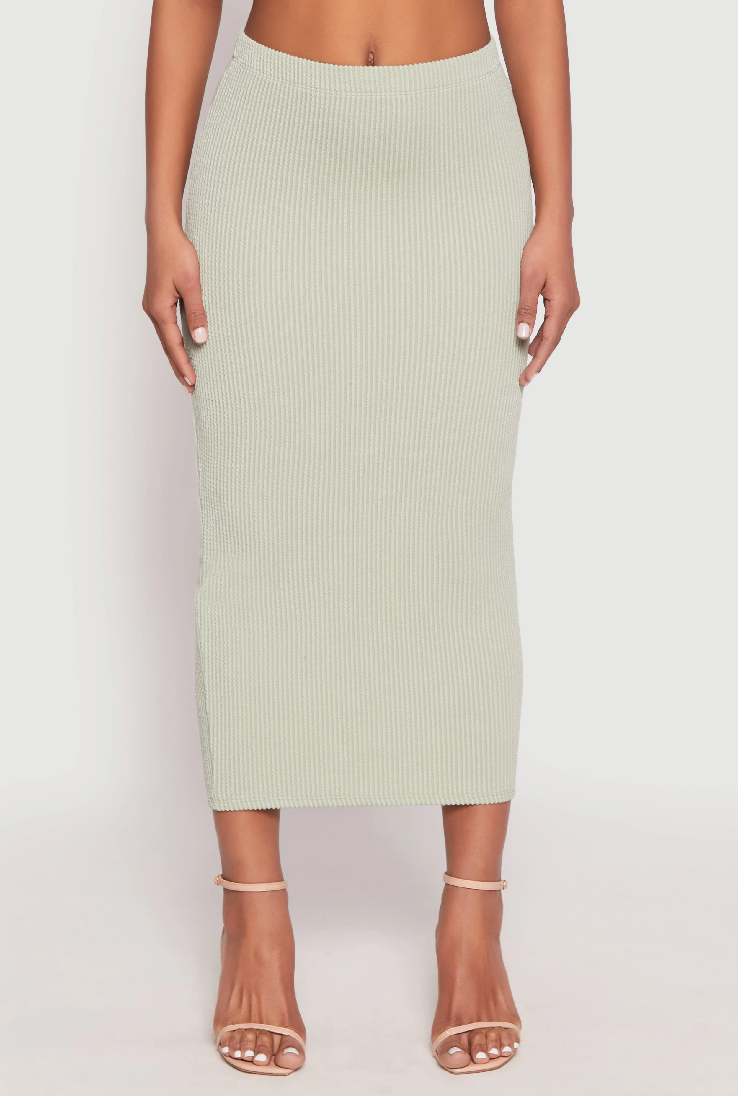 Almost Famous Ribbed Knit Midi Skirt
