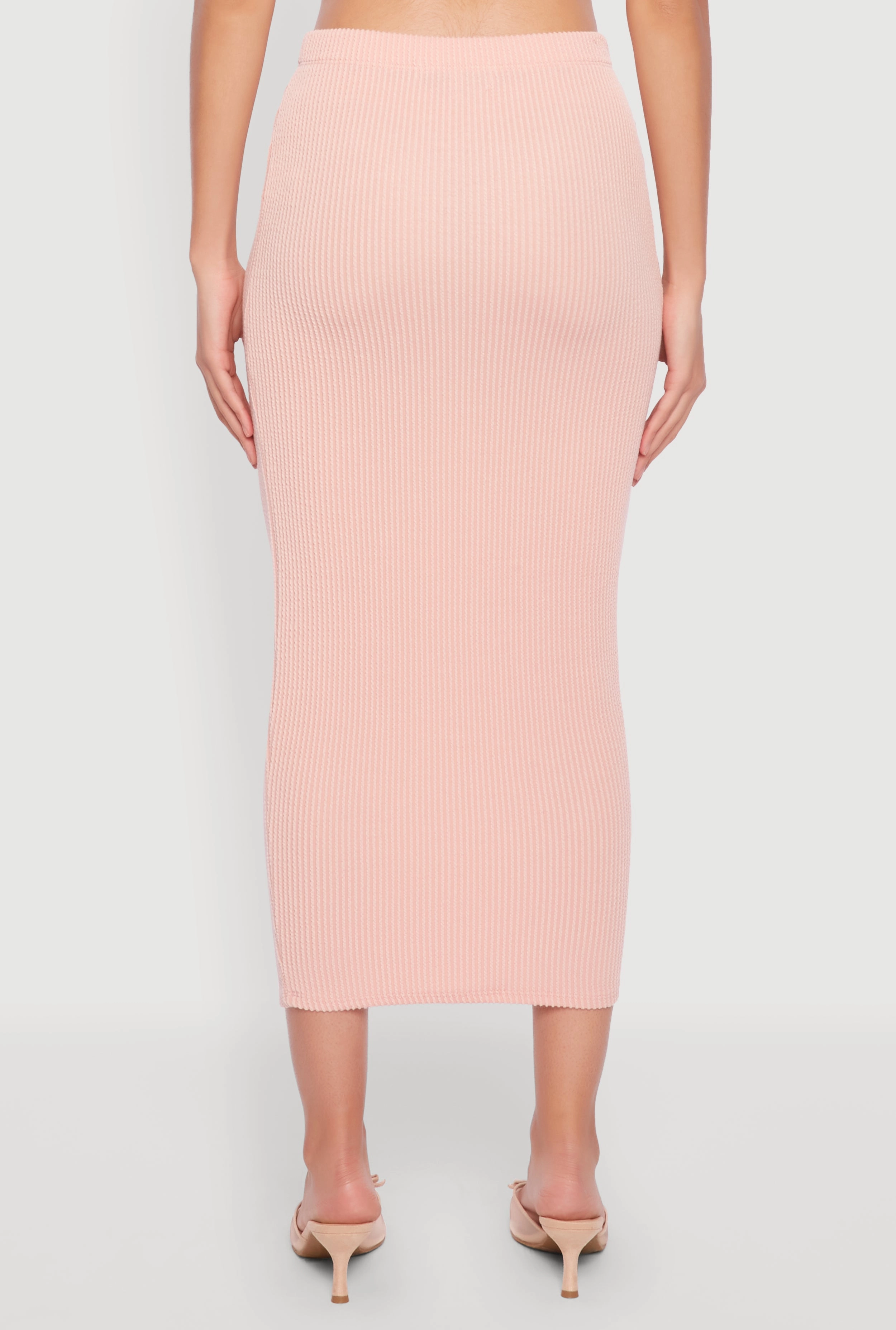 Almost Famous Ribbed Knit Midi Skirt