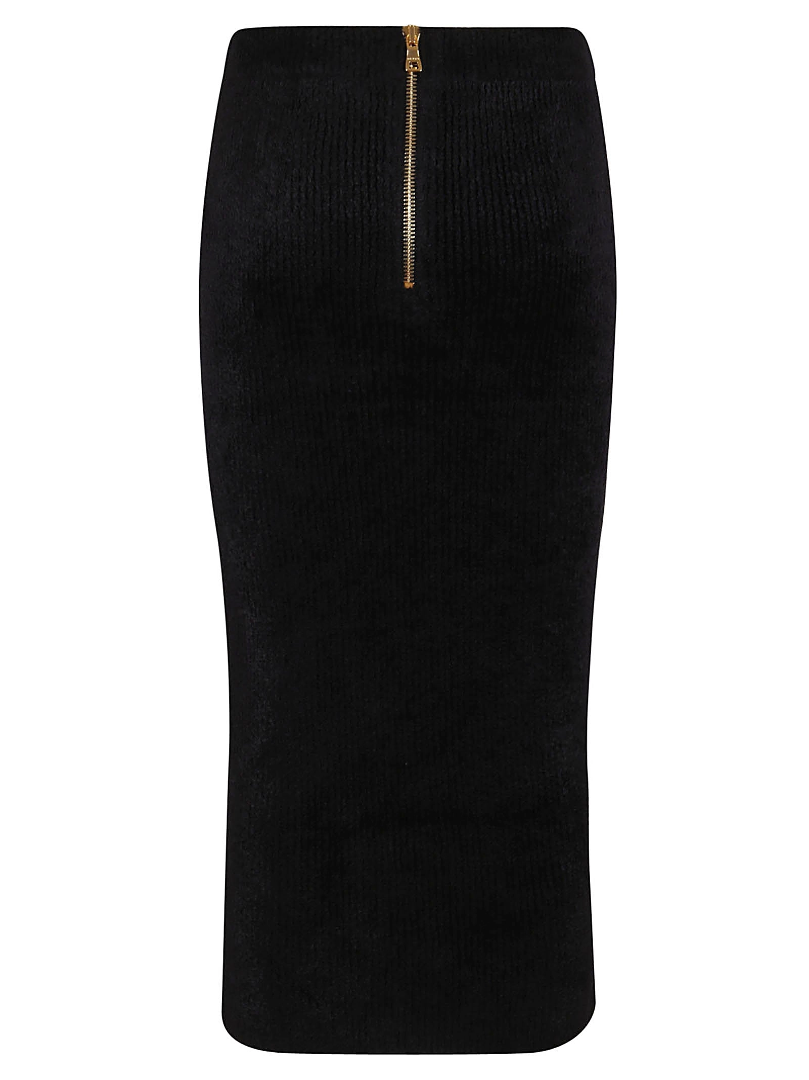 Balmain High Waist Midi Pencil Skirt