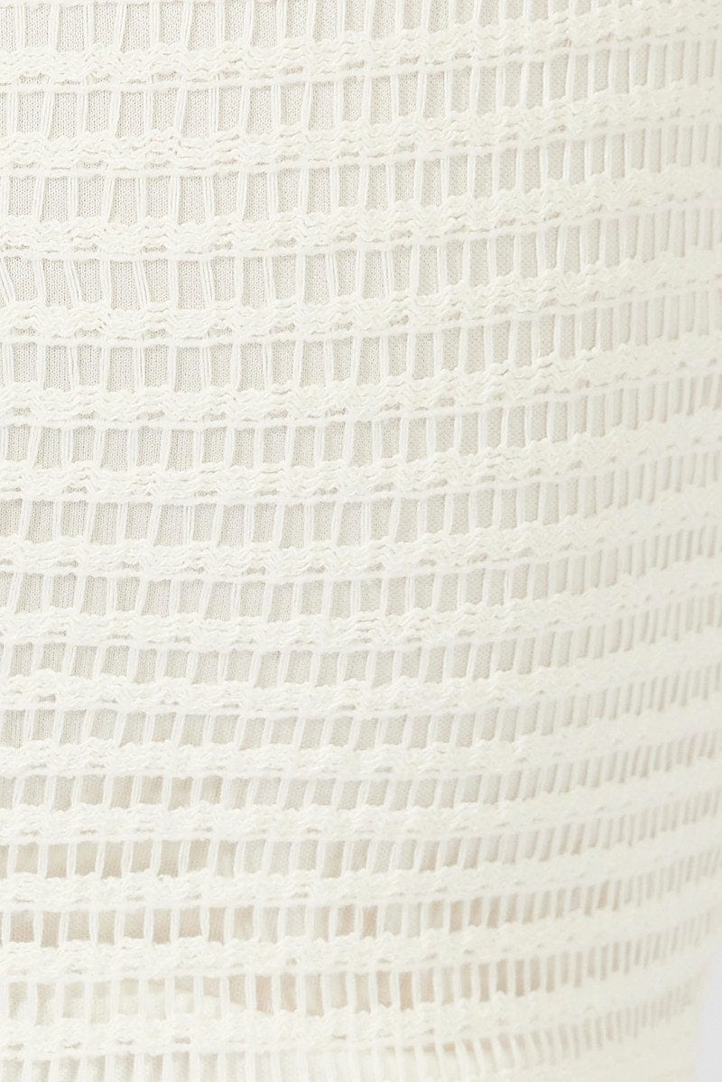 Beige Mini Skirt Textured Fabric