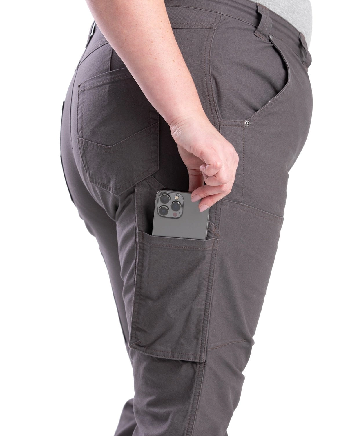 Berne Womens Flex Softstone Double-Front Duck Titanium Cotton Blend Pants