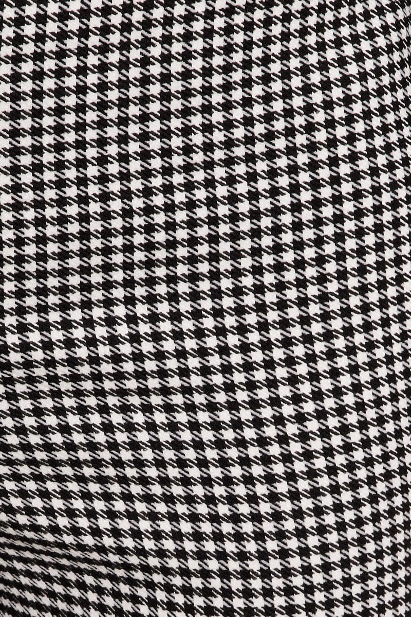 Black Check Leggings High Rise
