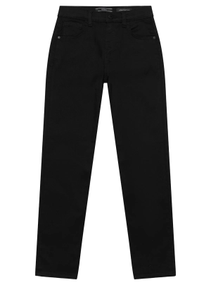 Black Denim Straight Pants