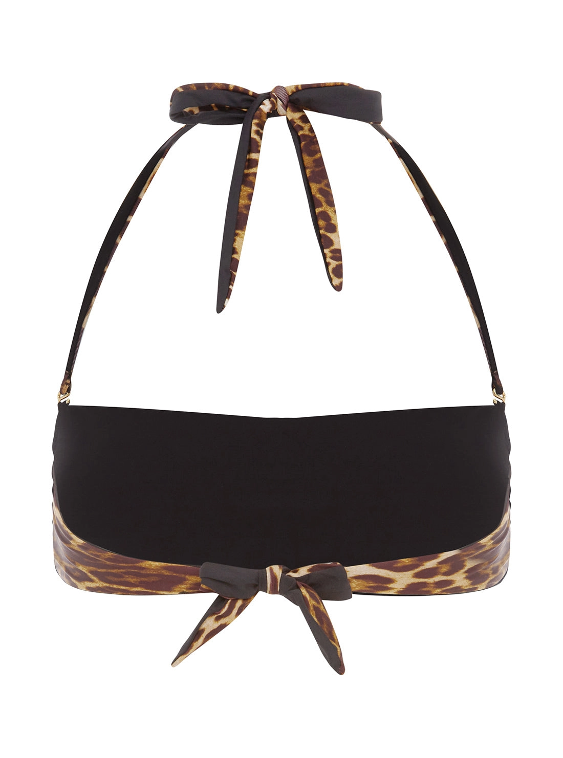 Black Leopard Bandeau Bikini Top
