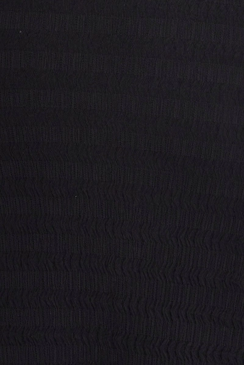 Black Maxi Skirt Bodycon Textured Jersey