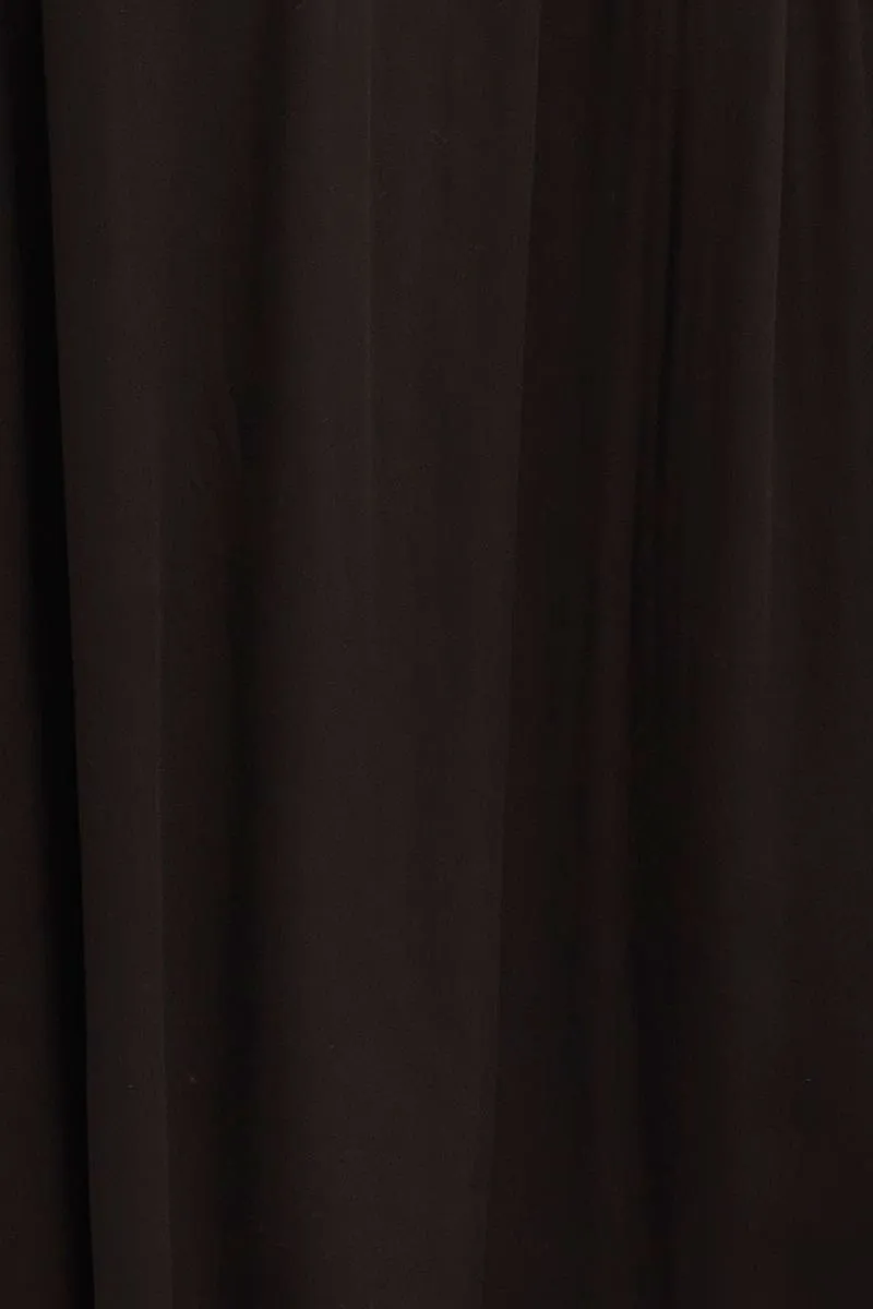 Black Maxi Skirt Elastic Detail Split