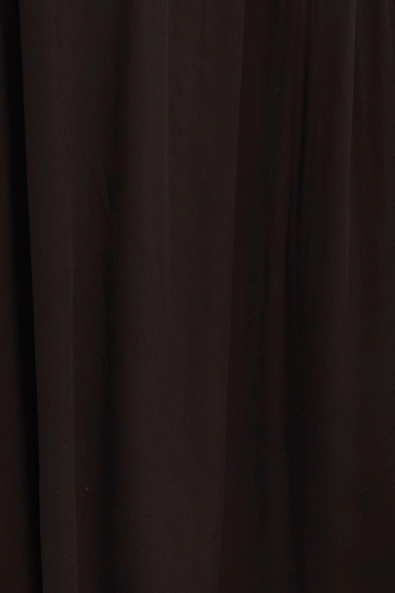 Black Maxi Skirt Elastic Detail Split