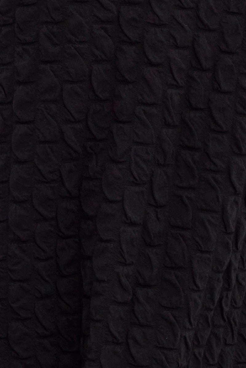 Black Maxi Skirt High Rise Bodycon Textured Jersey