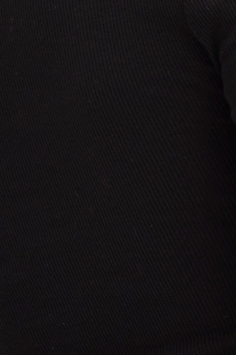 Black Rib Top Long Sleeve