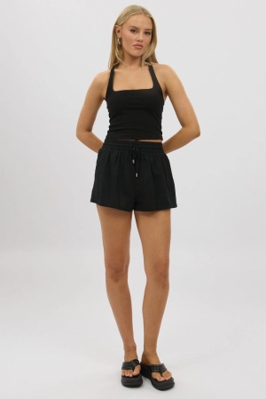 Black Shorts Elasticated Waist