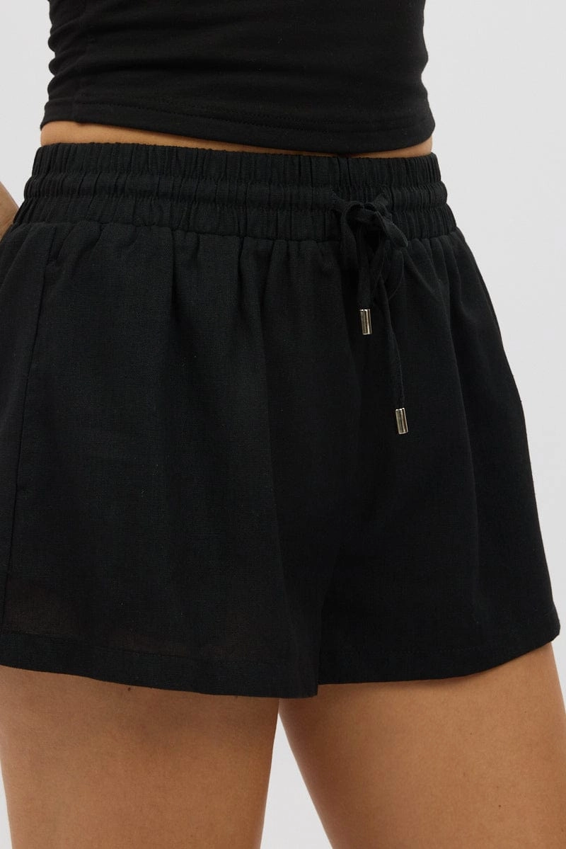 Black Shorts Elasticated Waist