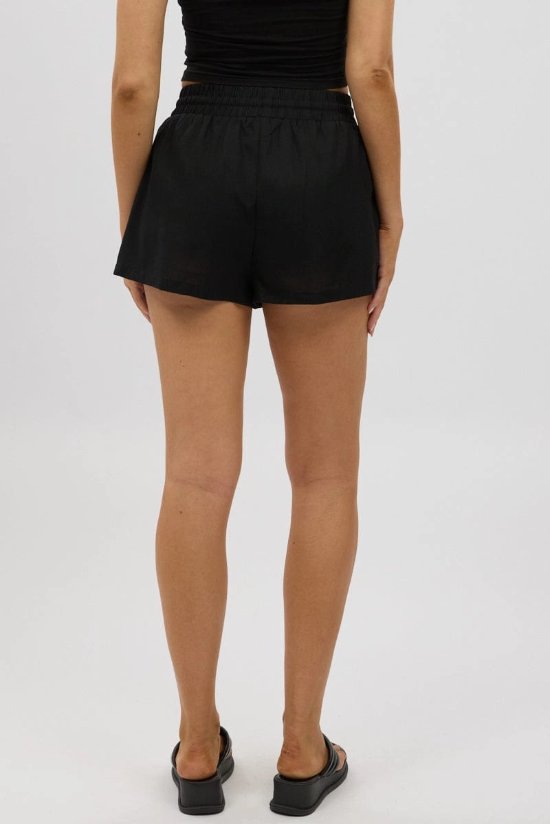 Black Shorts Elasticated Waist