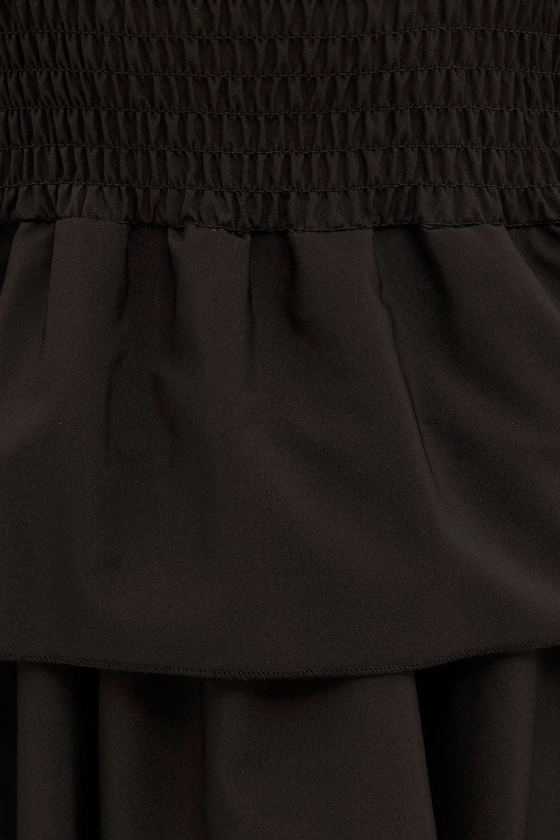 Black Tie Shoulder Skater Dress