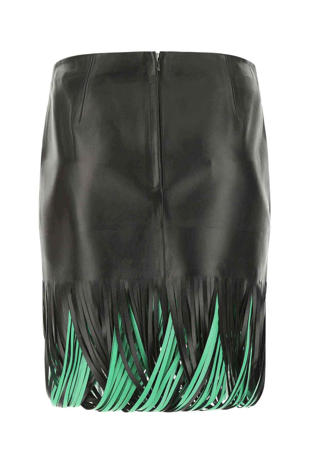 Bottega Veneta Tow-Toned Leather Pencil Skirt