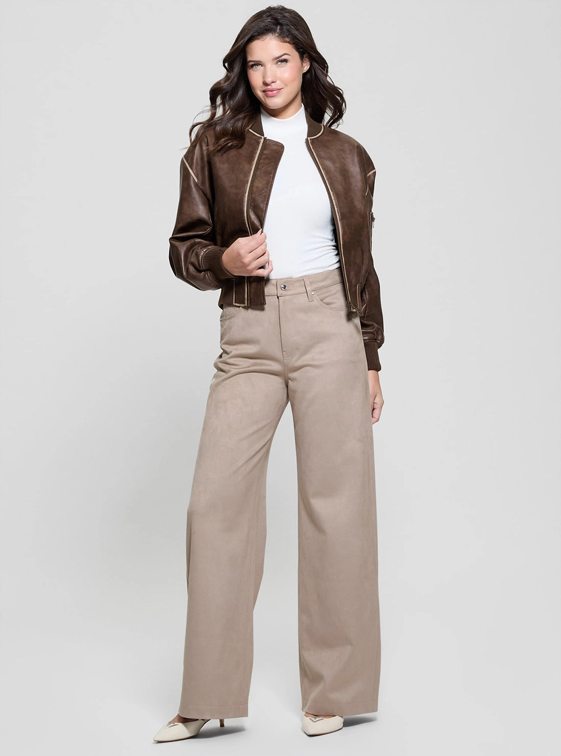 Brown Angelique Vintage Bomber Jacket