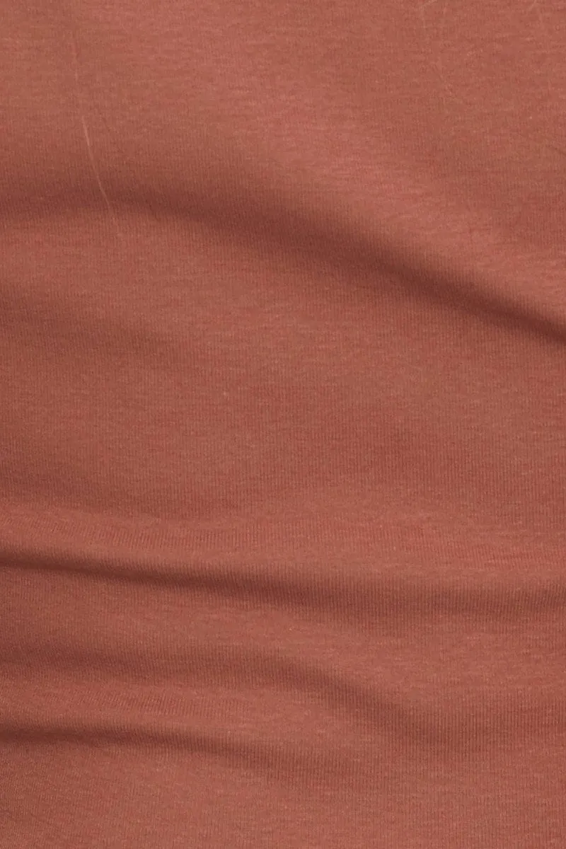 Brown Crop Top Long Sleeve