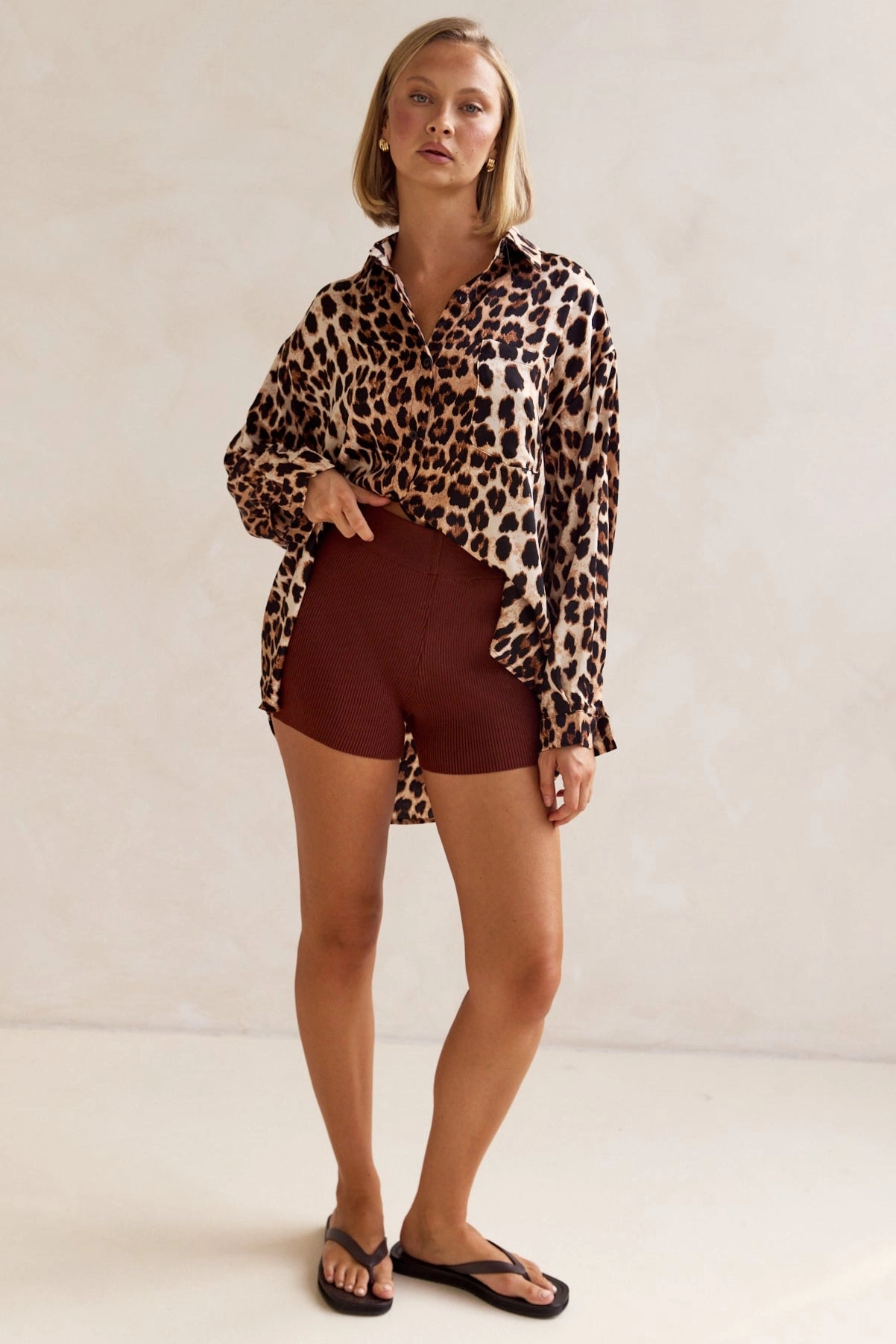 Bumble Knit Shorts (Dark Rust)