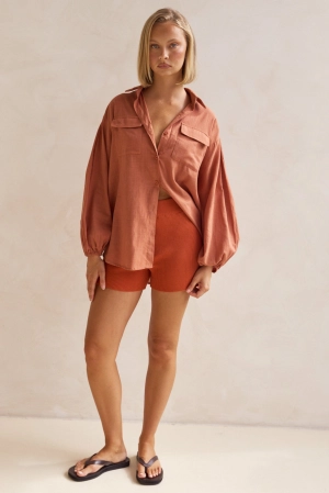 Bumble Knit Shorts (Rust)
