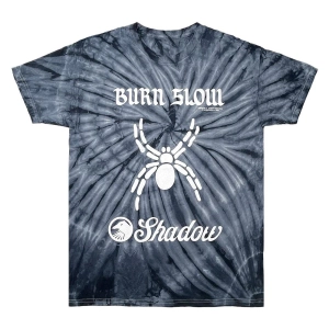 Burn Slow x Shadow Riding Gear Spider Logo T-shirt - Black Tie-Dye