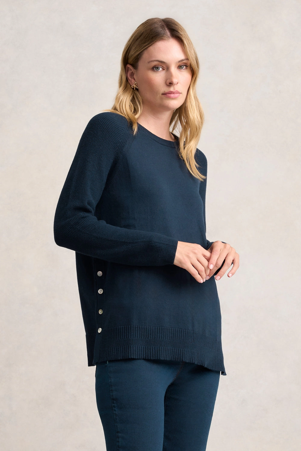 Button Side Detail Jumper - Ink
