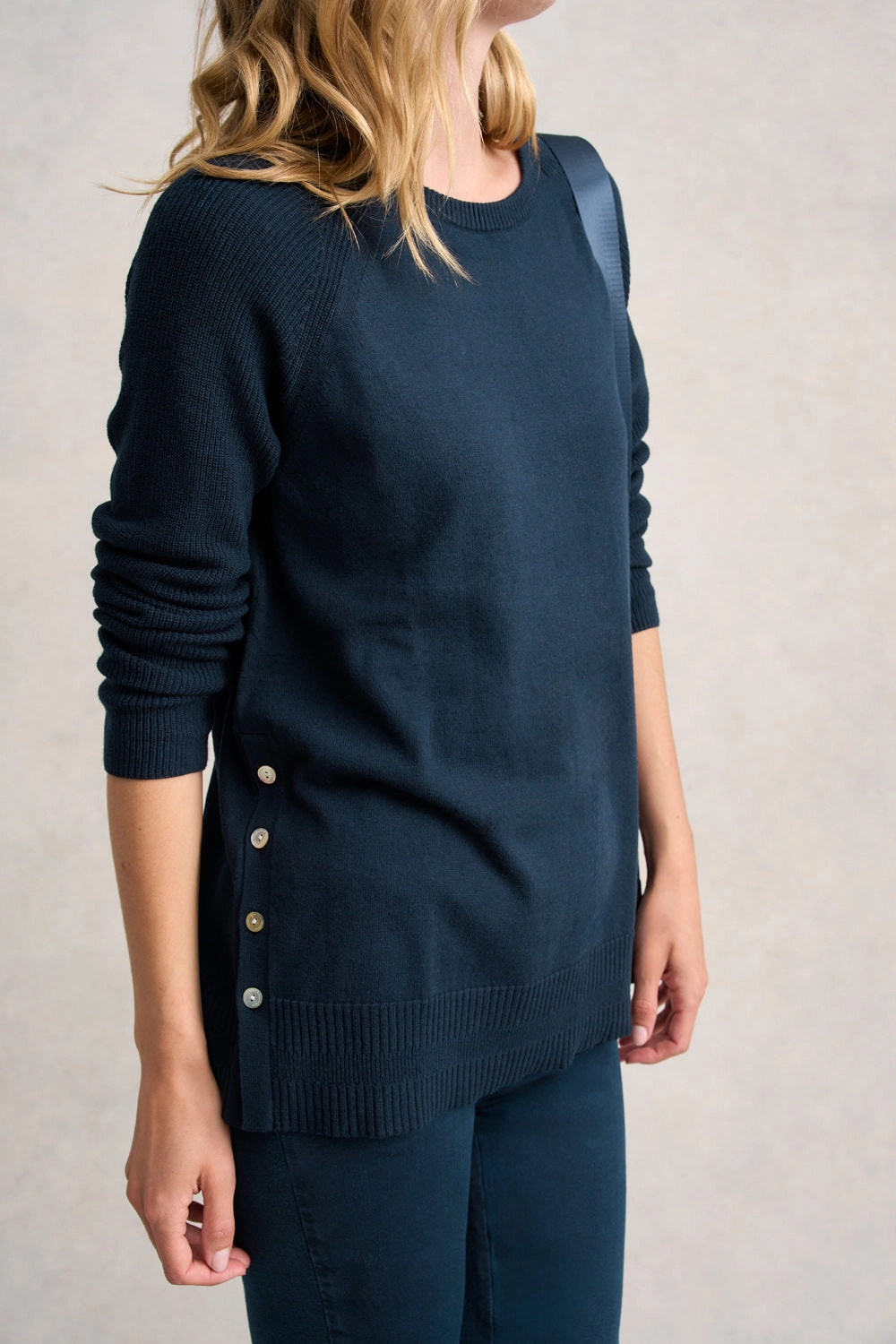 Button Side Detail Jumper - Ink