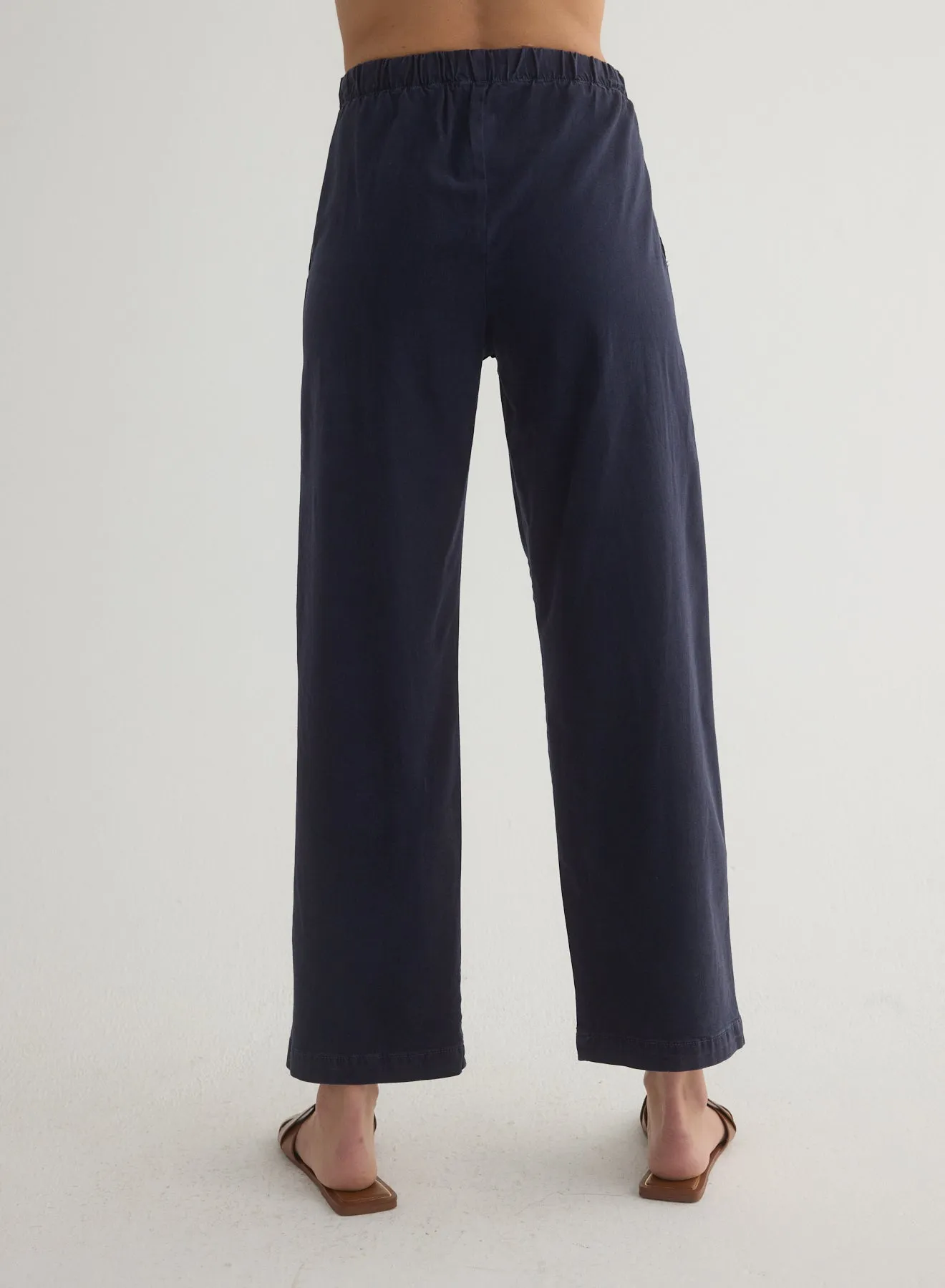 Catalina Clean Front Wide Leg Crop - Italian Navy