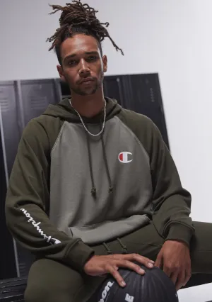 Champion Mens Lightweight Terry Colour Block Hoodie