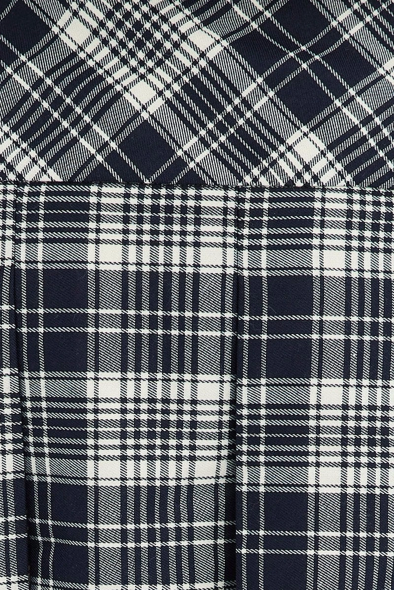 Check Pleated Mini Skirt