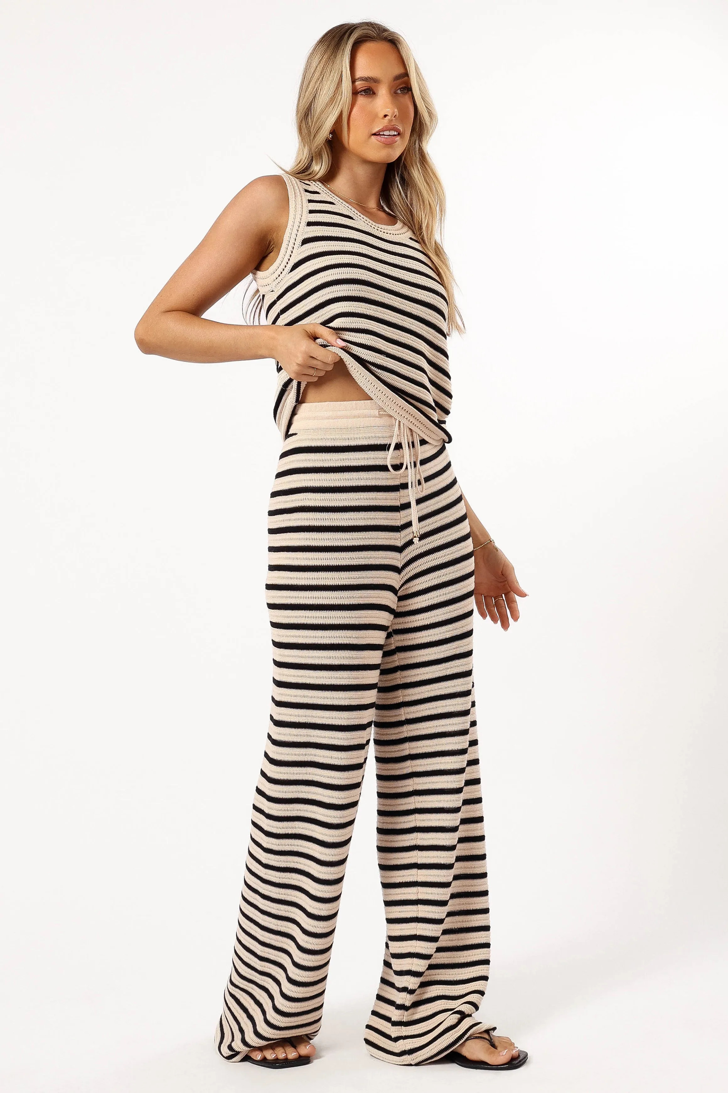 Cherie Knit Pant - Sand Black