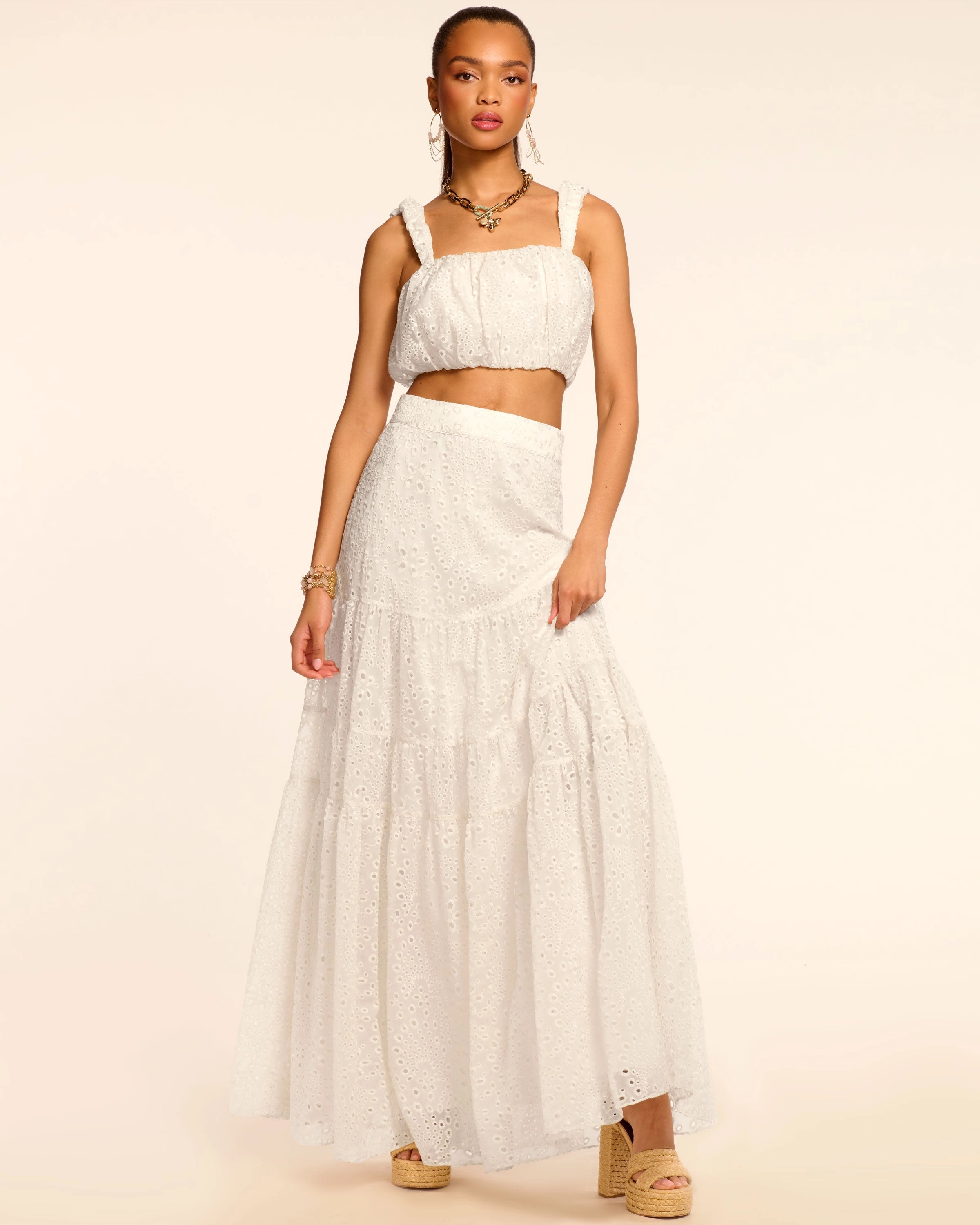 Claire Eyelet Maxi Skirt
