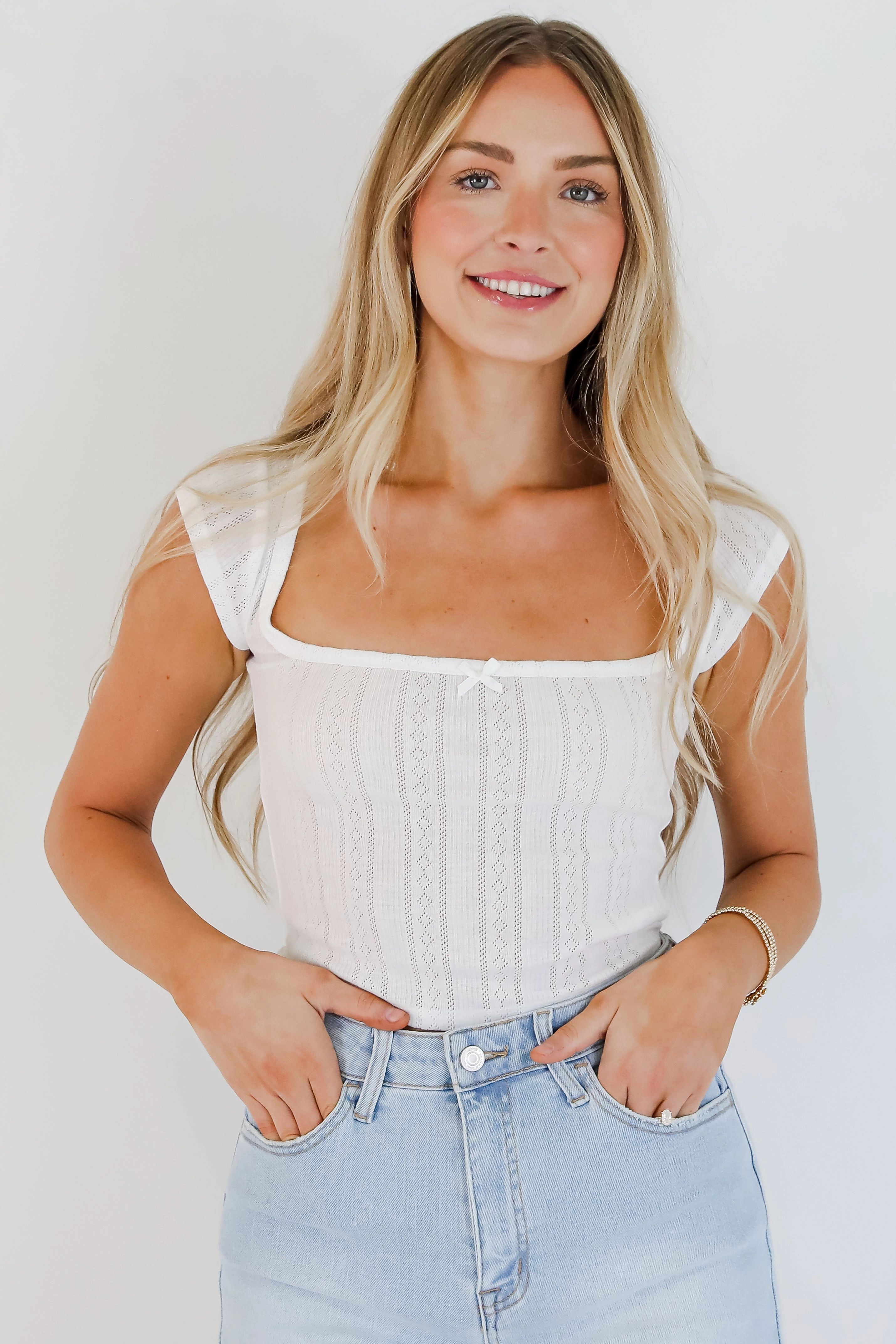 Conveniently Cute Pointelle Tee