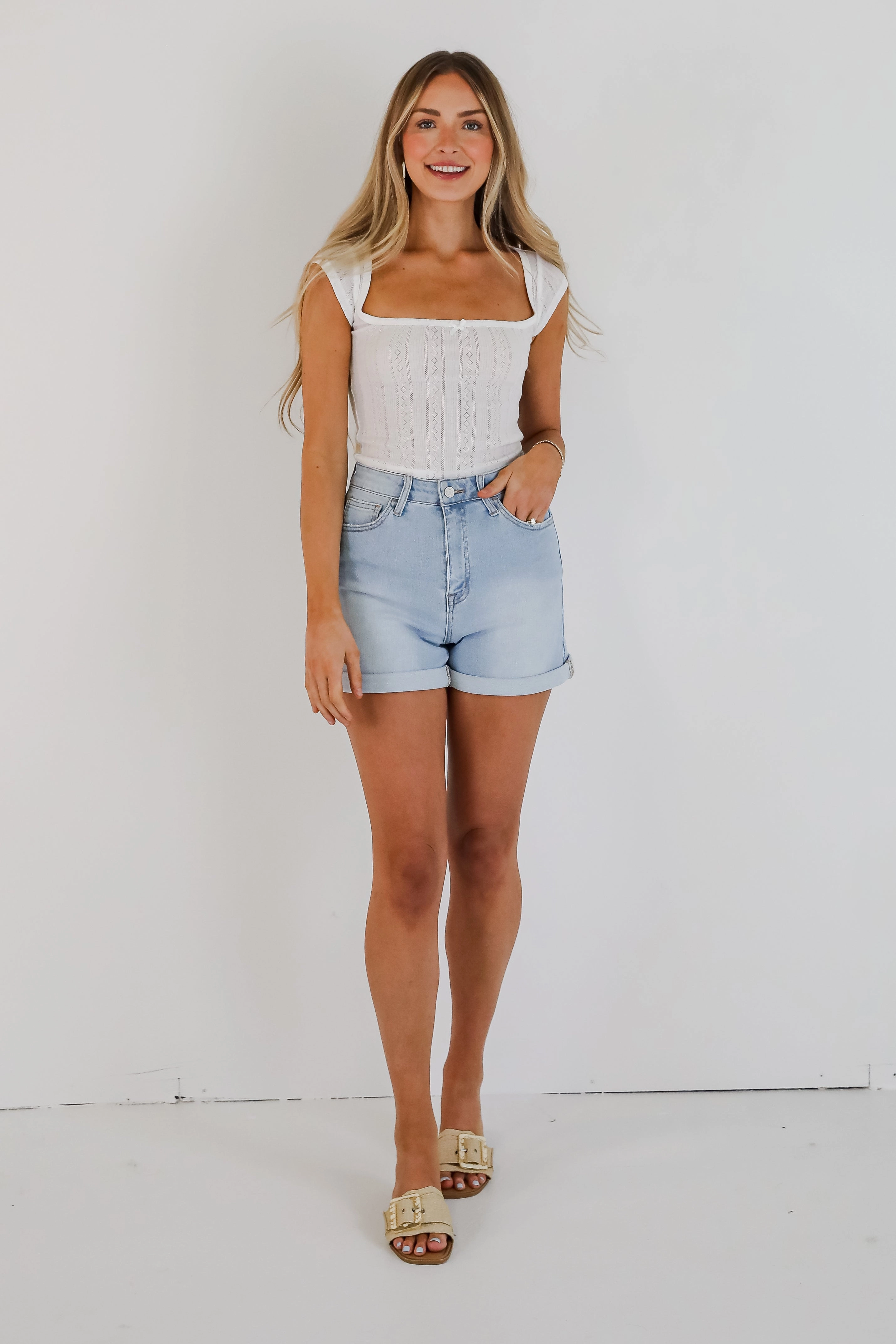 Conveniently Cute Pointelle Tee