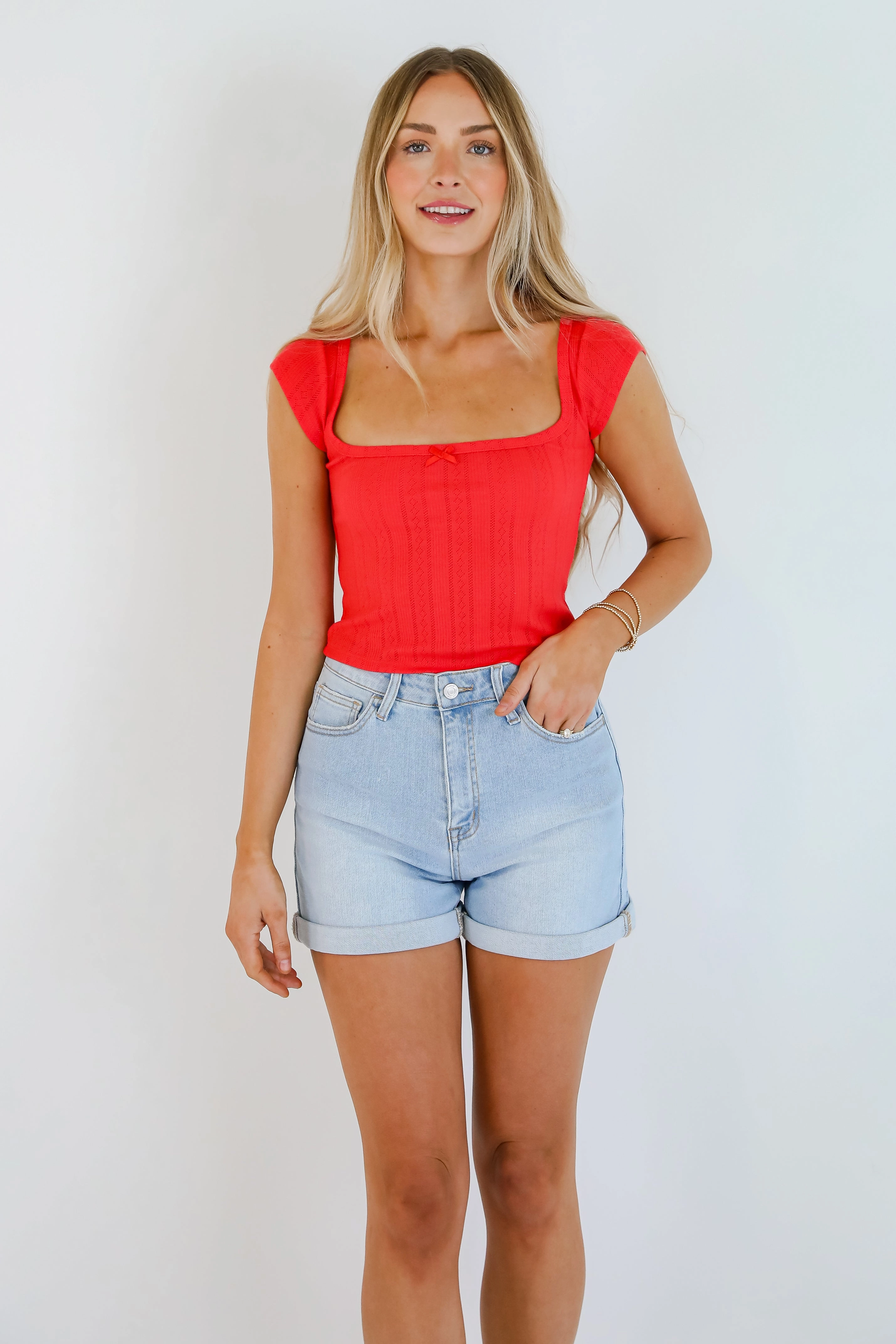 Conveniently Cute Pointelle Tee
