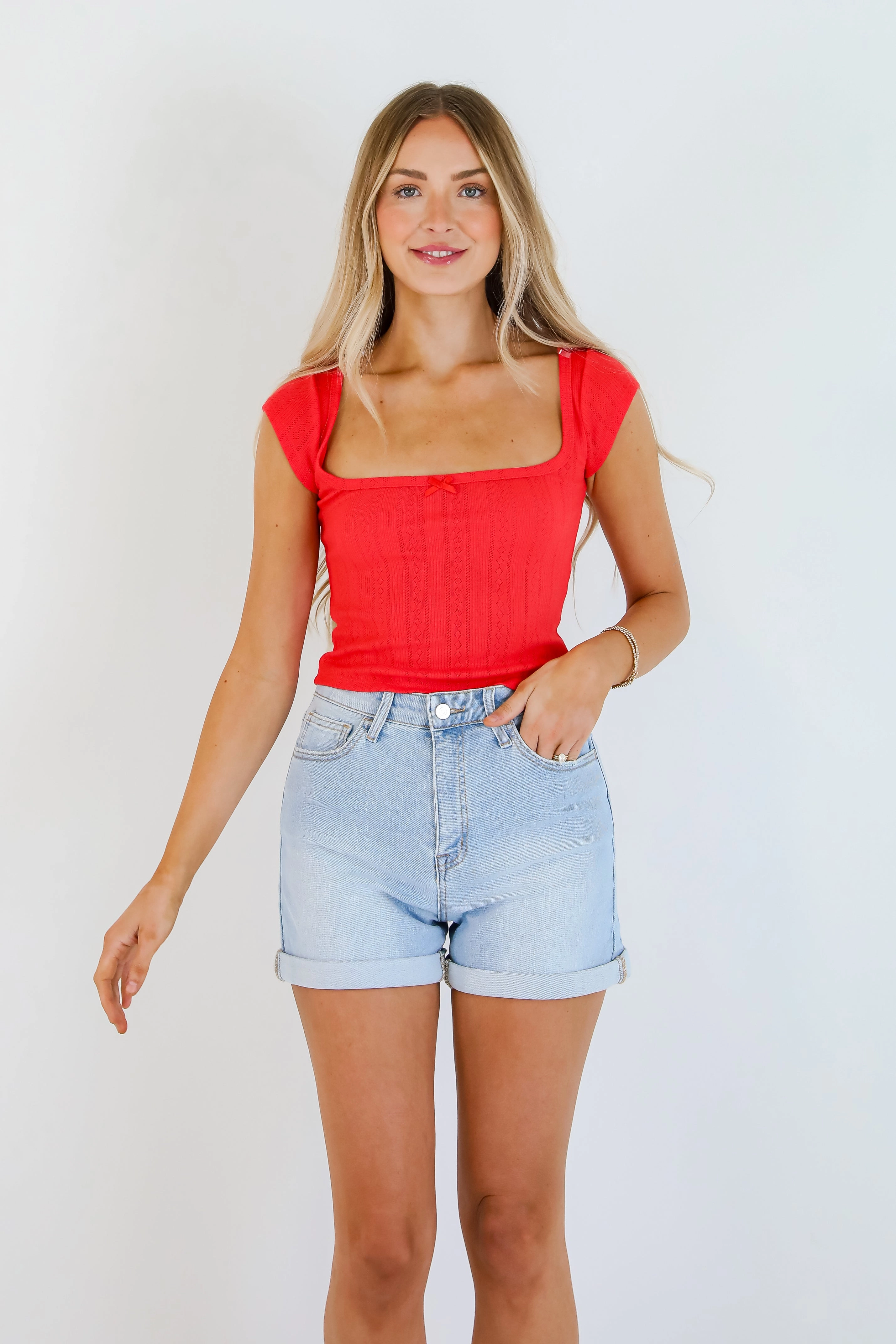 Conveniently Cute Pointelle Tee