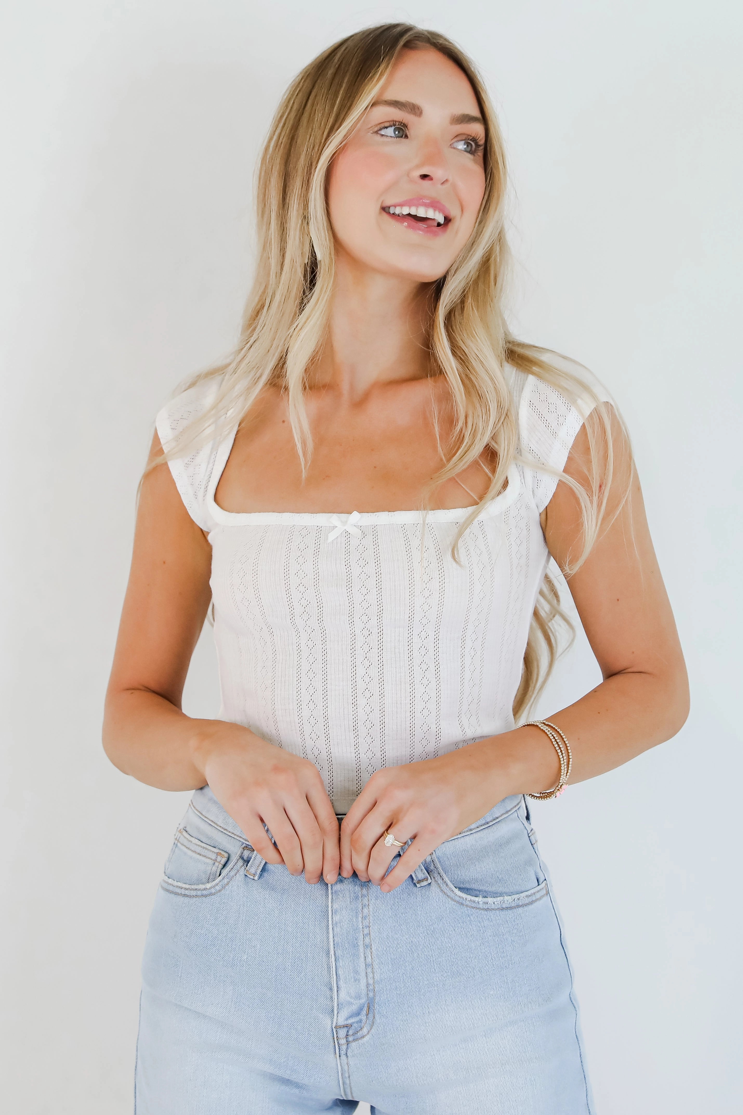 Conveniently Cute Pointelle Tee